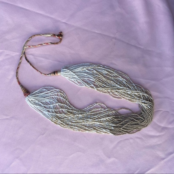 Boho earthy colors beaded statement necklace - Picture 2 of 4